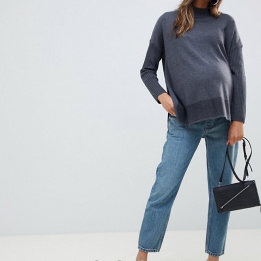ASOS maternity straight leg dark stone wash 4